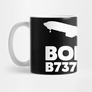 Boeing B737Max8 Silhouette Print (White) Mug